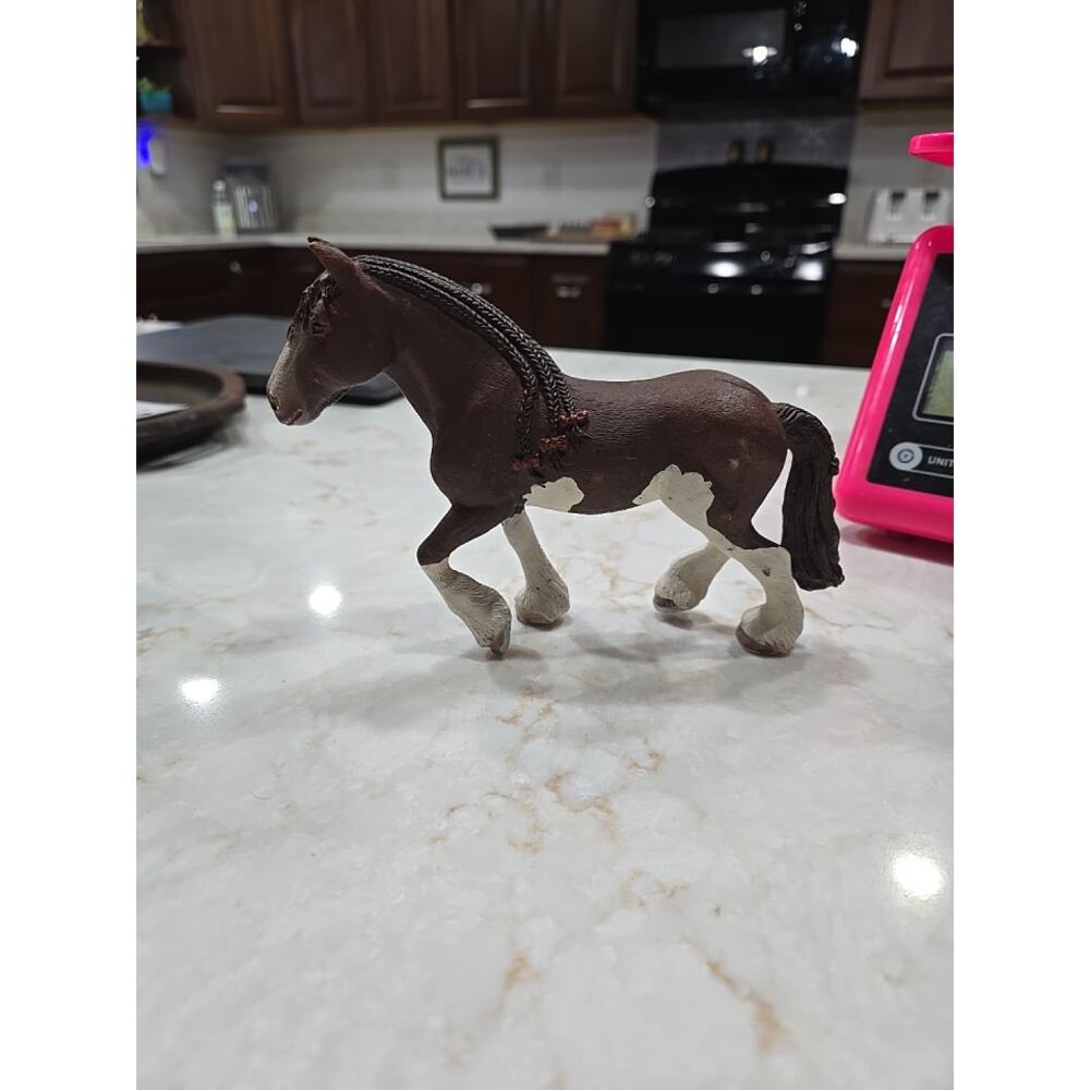 Vintage Schleich Clyesdale Horse Figure Toy 4.5" Tall X 6.5" Long D73527 Turisia